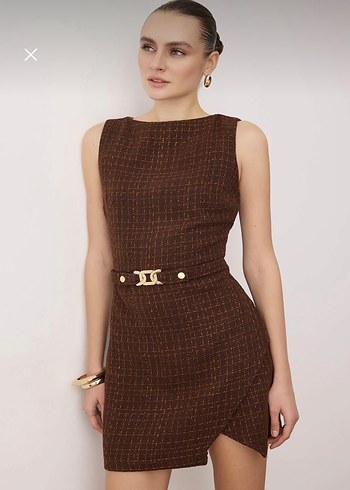 Kahverengi Elbise - Görsel 2