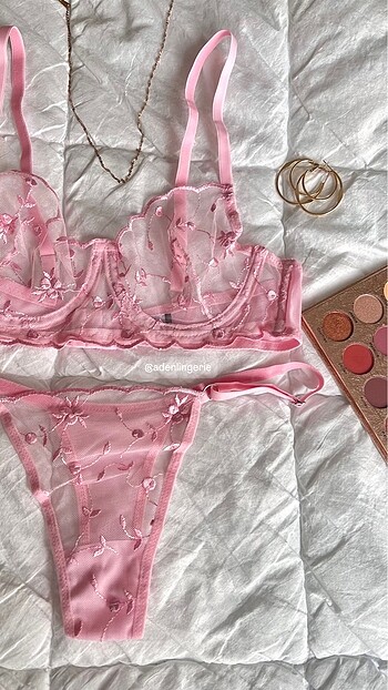 Pembe Bralet Takım
