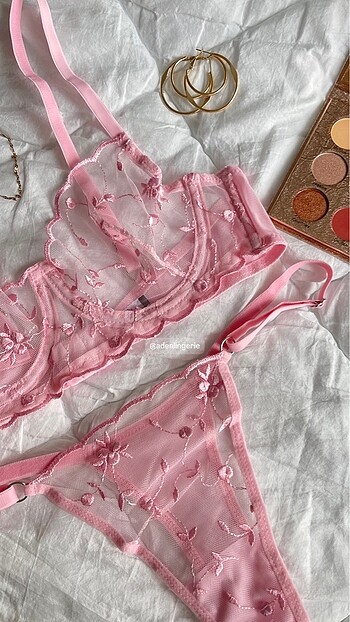 xl Beden Pembe Bralet Takım