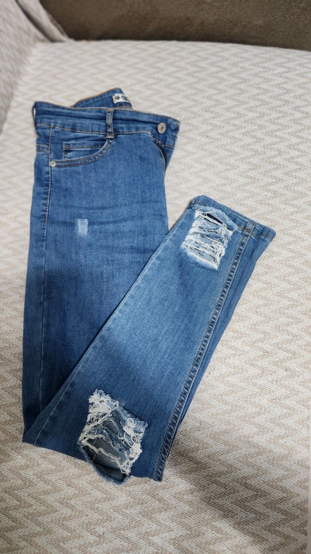 Kadın Mavi Regular Fit Midi Kot Pantolon - Görsel 2