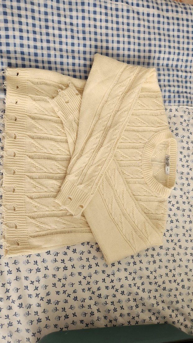 Bej Bohem Salaş Örgü Kadın Kazak - Görsel 2