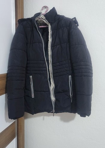 Siyah Kürklü Kadın Kışlık Mont - Görsel 3