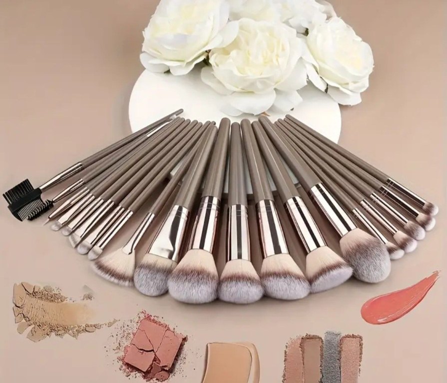 Bej ve Gri Makyaj Fırça Seti - Görsel 3