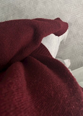 Bordo kadın triko kazak - Görsel 3