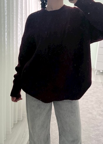 Bordo kadın triko kazak - Görsel 7