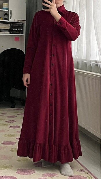 Diğer Bordo renk tesettür elbise / abiye