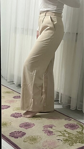 34 Beden Kumaş wide leg pantolon