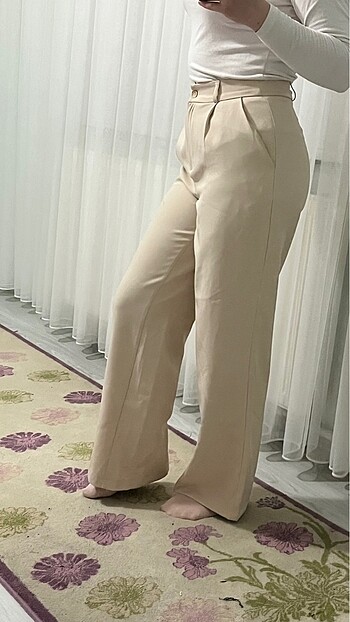 Kumaş wide leg pantolon