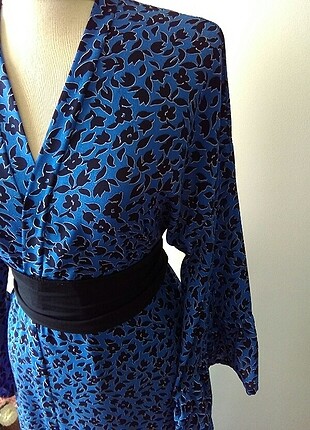 m Beden mavi Renk Fırfırlı kimono 