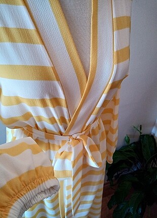 m Beden sarı Renk Çizgili kimono