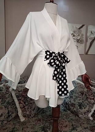 universal Beden beyaz Renk Tasarım kimono