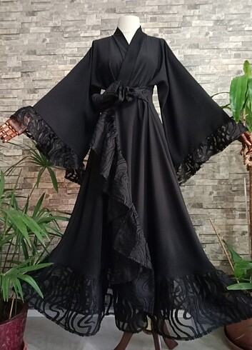 universal Beden siyah Renk Tasarım Abaya ????????
