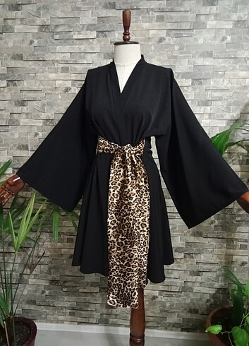 universal Beden siyah Renk Tasarım Kimono