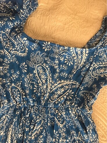 s Beden mavi Renk Koton marka yazlık tiril tiril elbise