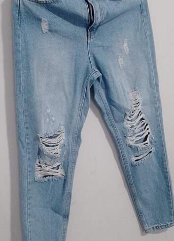 Açık Mavi yırtmaçlı mom jean