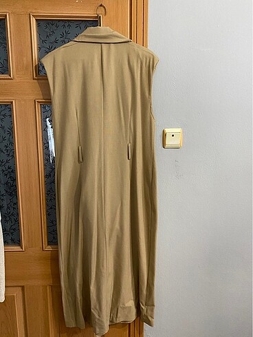l Beden Trençkot kesim camel elbise