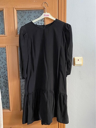 Zara Siyah günlük/ofis yumuşak kumaş poplin elbise