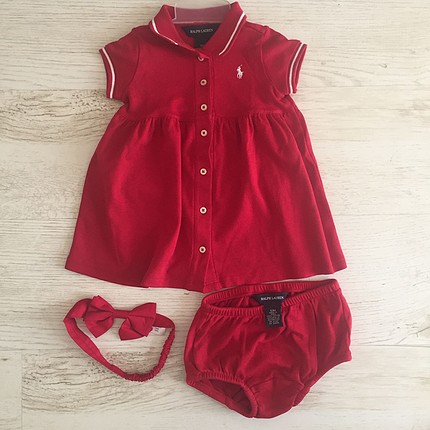Ralph Lauren 12 ay elbise ve alt takım (Gymboree markasaç bantı 