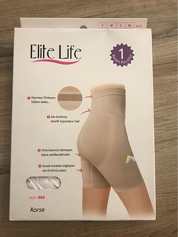 Elite Life dikişsiz korse beyaz XL