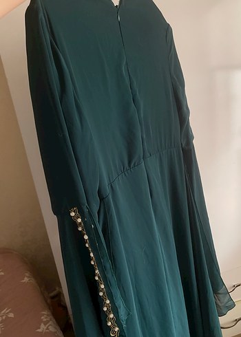 Uzun Turkuaz Bohem Kadın Abiye Elbise - Görsel 10