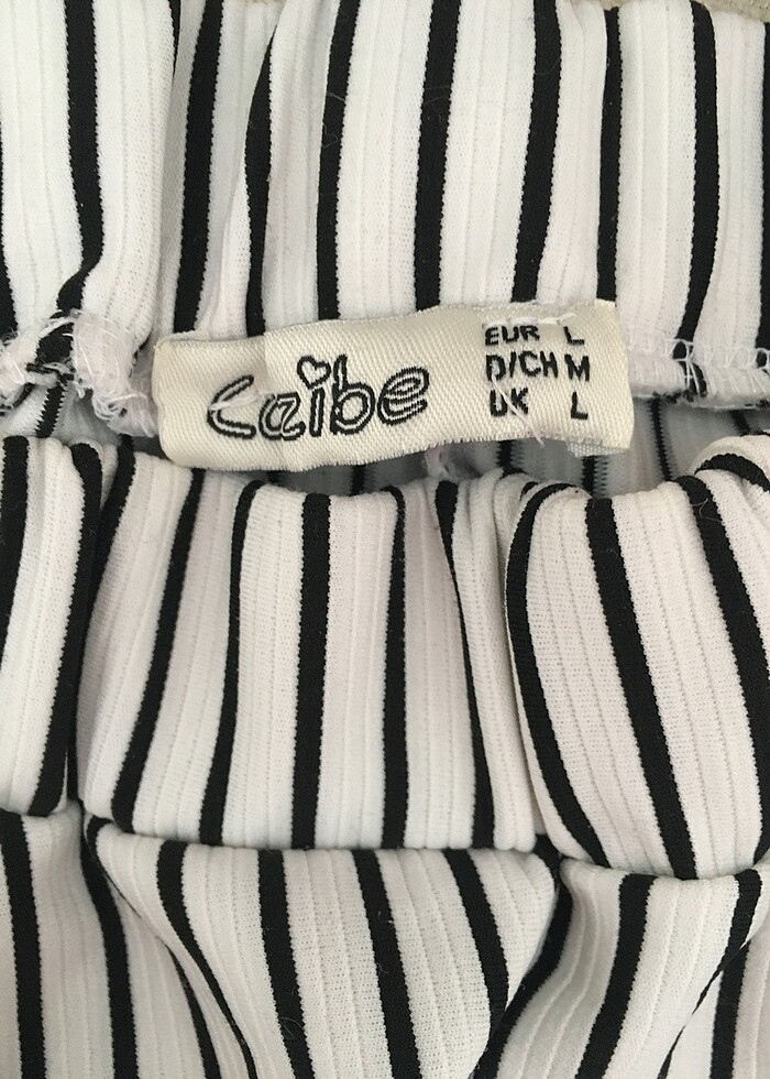 Siyah beyaz çizgili pantolon - Görsel 3