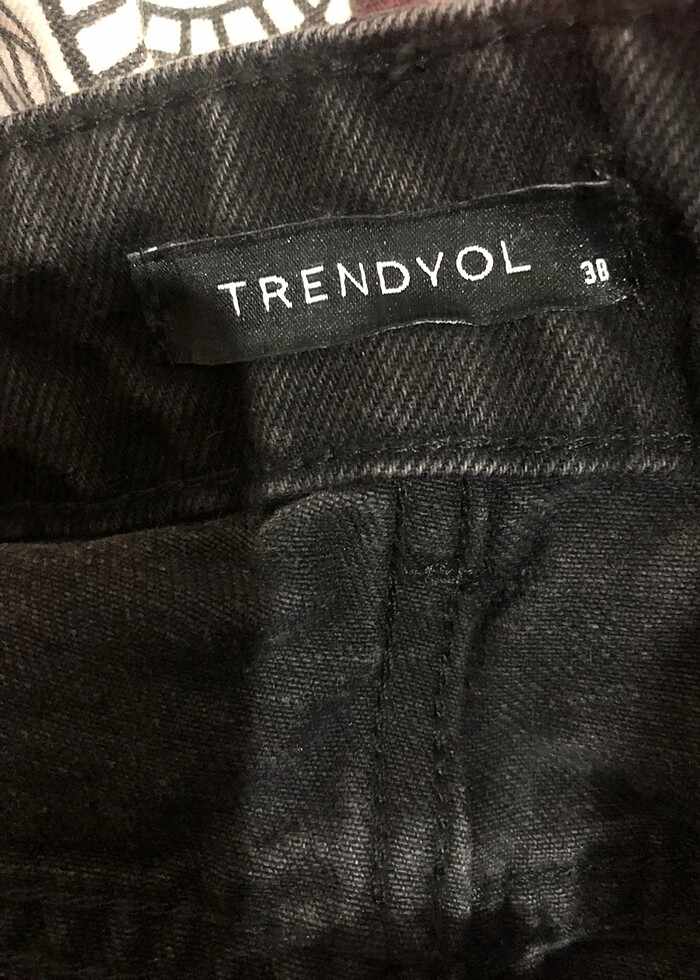 Koyu gri yüksek bel mom jeans - Görsel 4