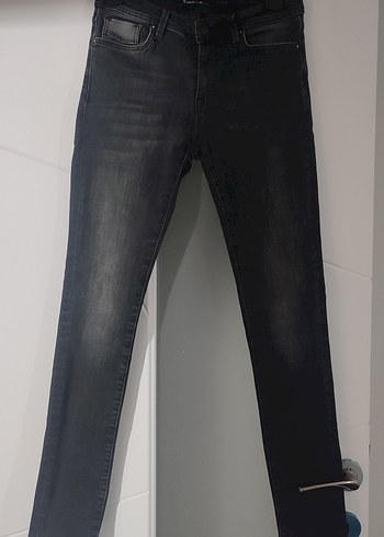 Colin's Colins Super Slim Fit Orta Bel Dar Paça Kadın Gri Jean Pantolon