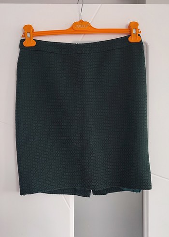 Adil Işık Yeşil Kareli Kumaş Yırtmaçlı Kalem Etek - Görsel 4