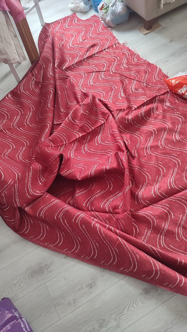 Döşemelik Kumaş Bordo Gri Simli ( Metre Fiyatı) - Görsel 4