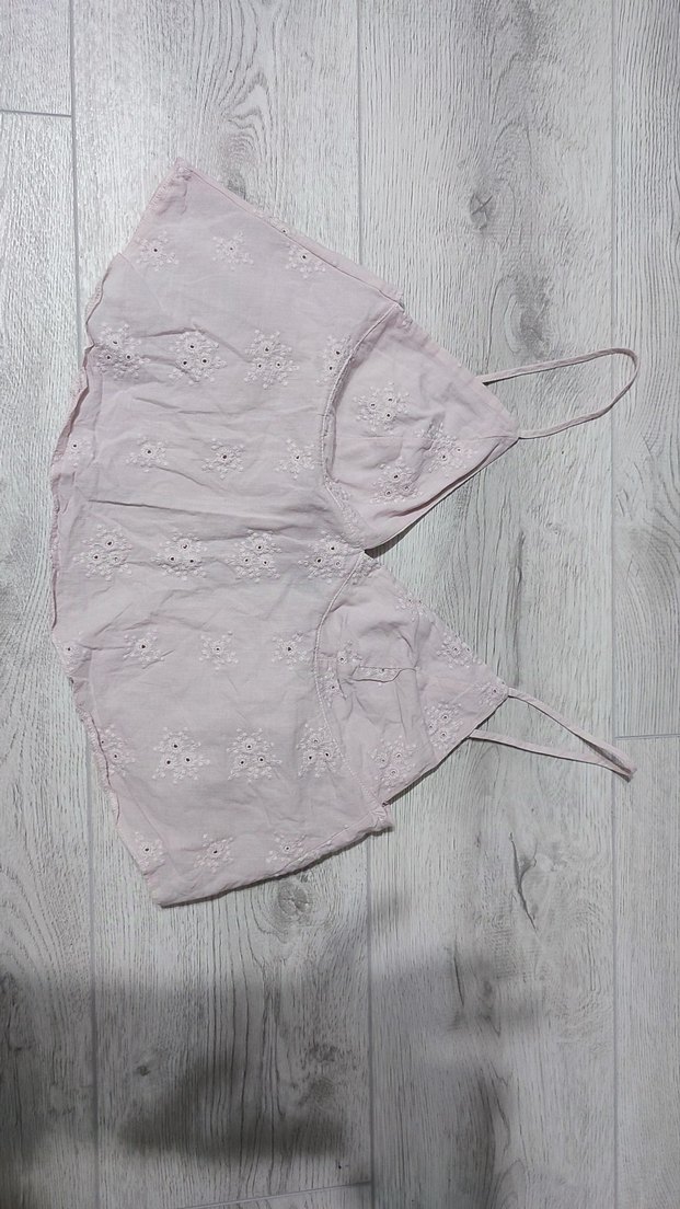 y2k coquette Çiçek Nakışlı İnce Askılı Sırtı İpli Bağlamalı Bluz - Görsel 3