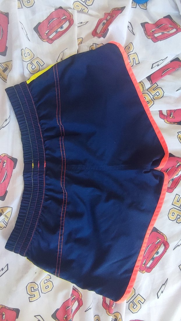 Kom Neon Çizgili Kadın Lacivert Deniz Şortu - Görsel 2