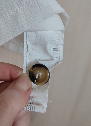 m Beden beyaz Renk DeFacto Düğmeli Desenli Kısa Kol Kadın Bluz