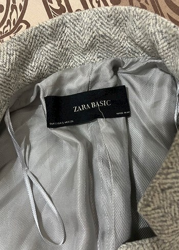 s Beden gri Renk Zara Uzun Kadın Kaban