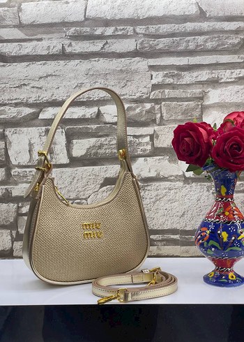Beden Deri Miu Miu Çiçekli Boncuklu Çanta