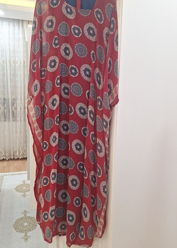 Renkli Bohem Uzun Kollu Salaş Elbise - Görsel 2