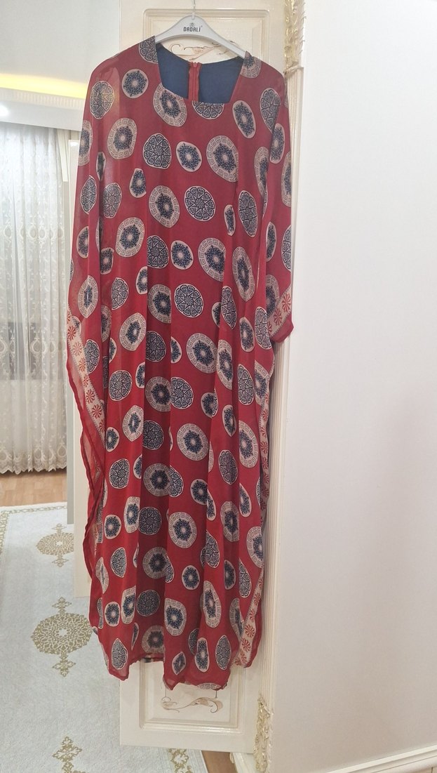 Renkli Bohem Uzun Kollu Salaş Elbise - Görsel 2