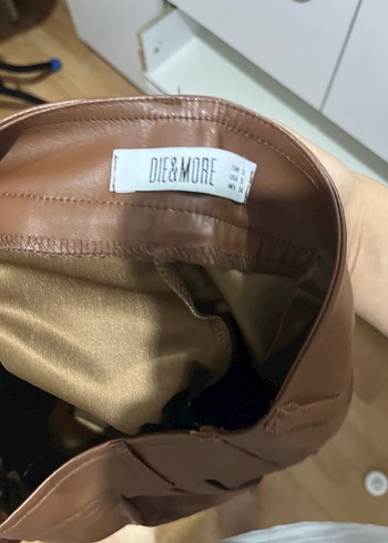 Dior Kadın Kahverengi Deri Midi Pantolon