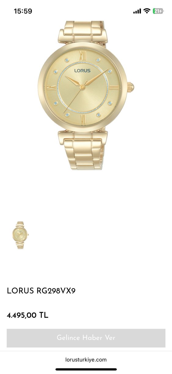 Lorus Kadın Klasik Altın Renk Kol Saati - Görsel 4