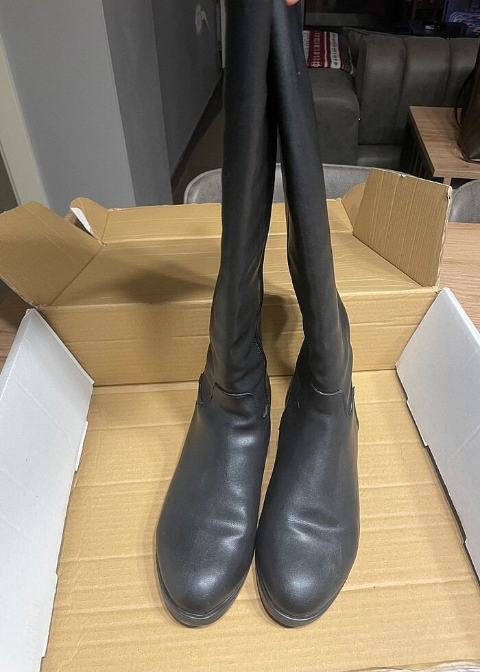 Siyah uzun çizme - Görsel 4