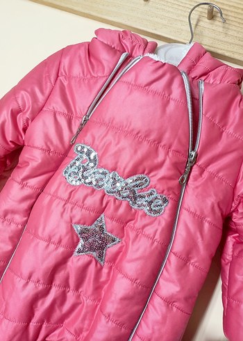 Pullu Barbie Nakışlı Çift Fermuarlı Kız Bebek Kozmonot - Görsel 2