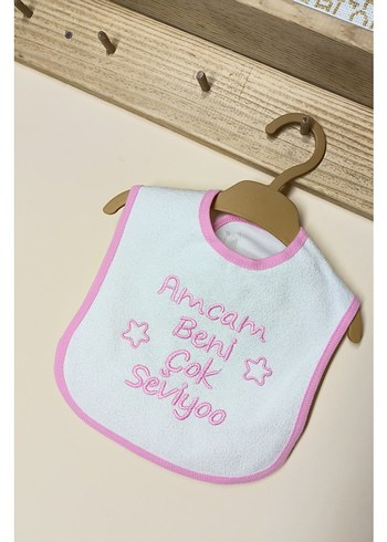 Yazı Nakışlı Kız Bebek Mama Önlüğü - Görsel 2