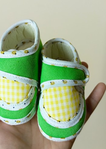 Yeşil Ekose Cırtlı Bebek  Patik - Görsel 2