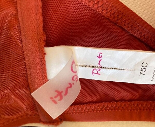 m Beden turuncu Renk Penti twist kiremit bikini üstü 75C