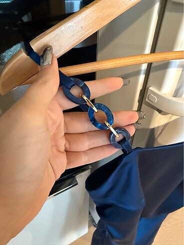 Zara Zara lacivert saten mini elbise