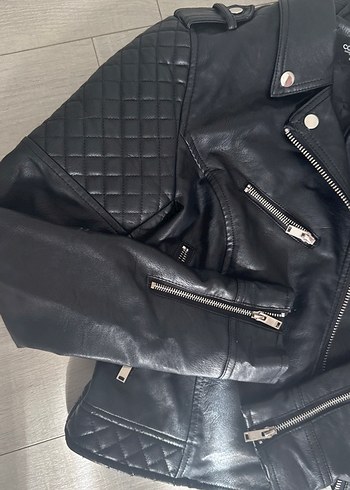Colin's Siyah Kadın Deri Biker Ceket