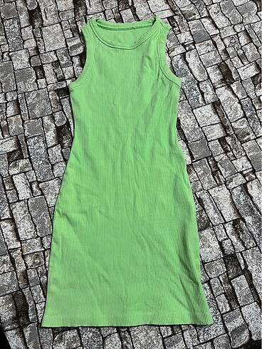 Bershka yeşil mini elbise