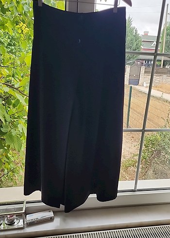 Siyah Drapeli Kadın Kumaş Pantolon etek