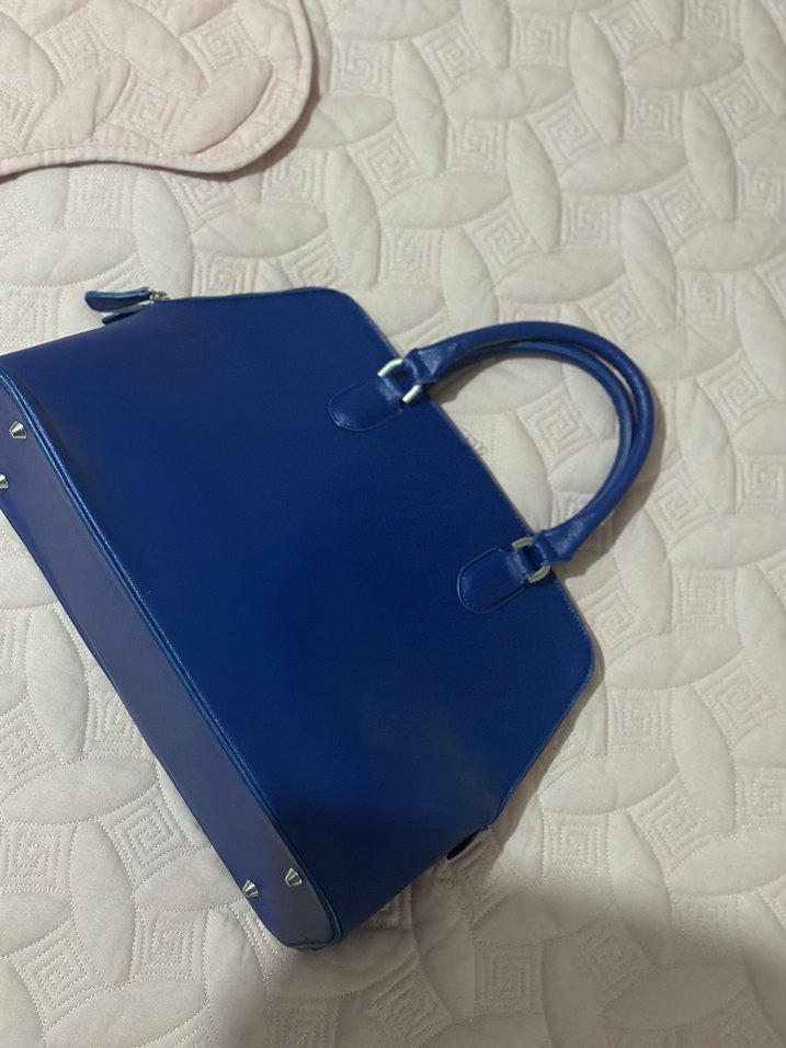 Mavi Deri Kadın Çantası - Görsel 2