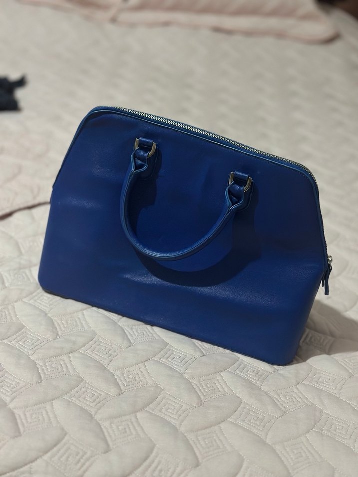 Mavi Deri Kadın Çantası - Görsel 3