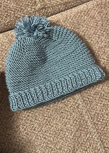 Gri Örgü Bebek Bere - Görsel 3